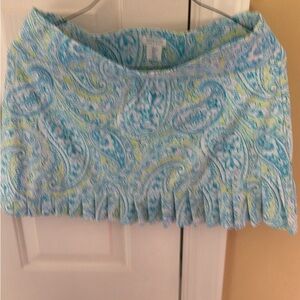 Sigrid Olsen Blue and Green Paisley Mini Skirt